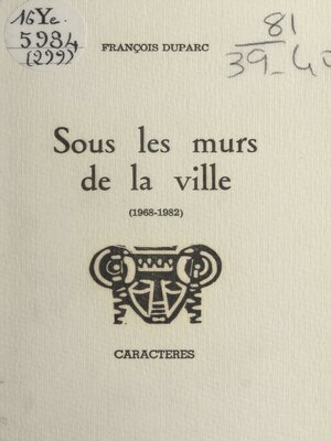 cover image of Sous les murs de la ville